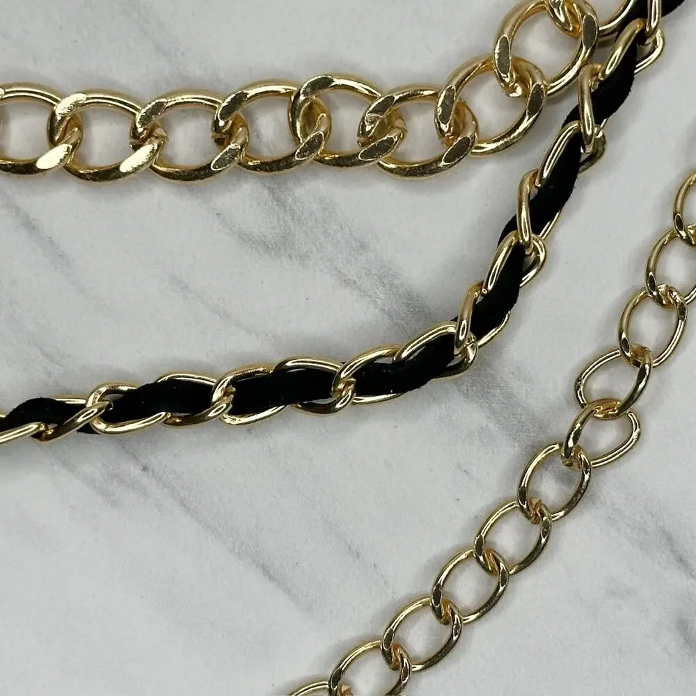 Chunky Gold Tone Multi Chain Link Belt Small/Medium (S/M) Y2K Festival ✨